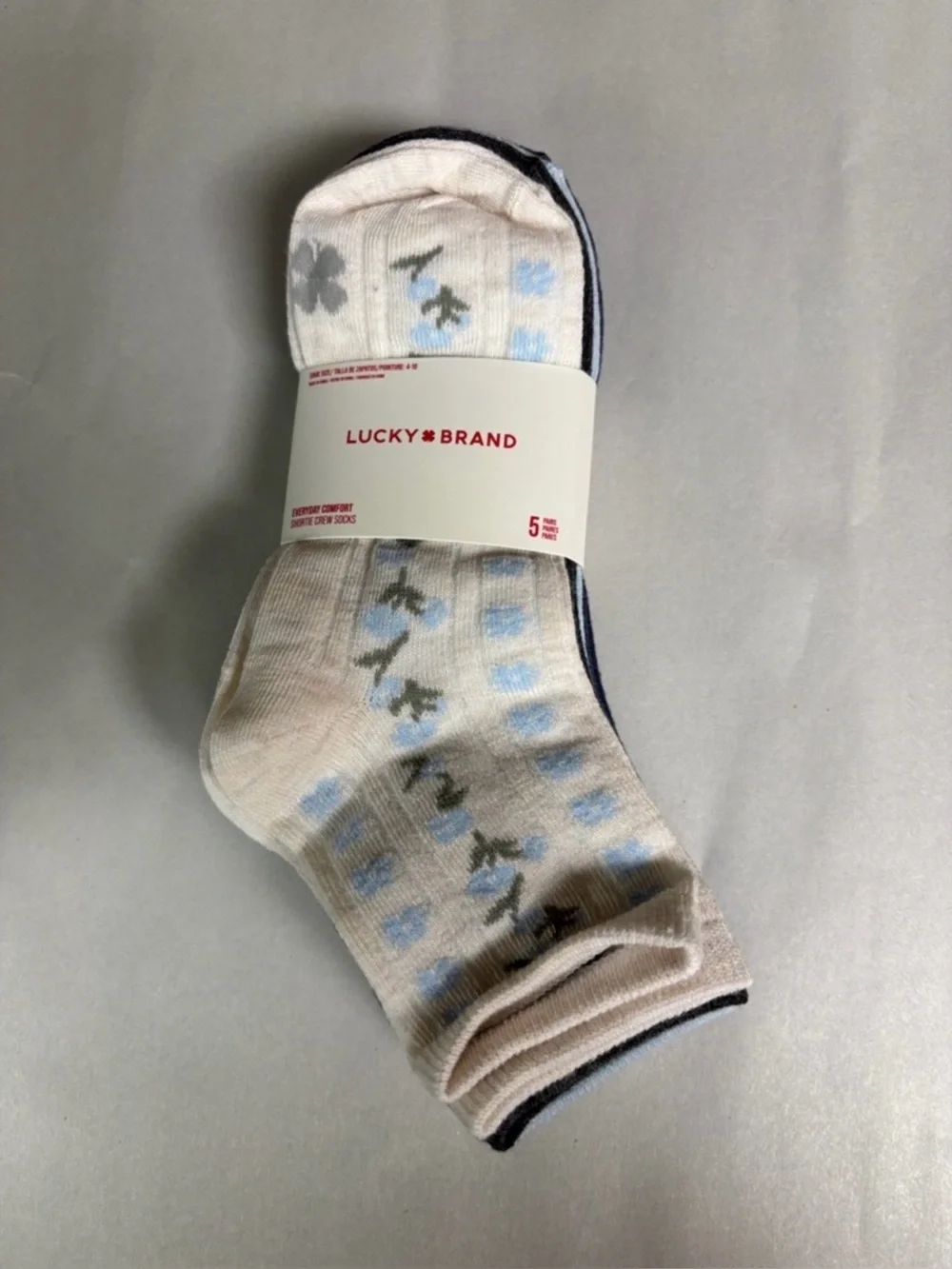 New Lucky Brand Socks Women’s 5 Pair Comfort Shortie Crew Activewear